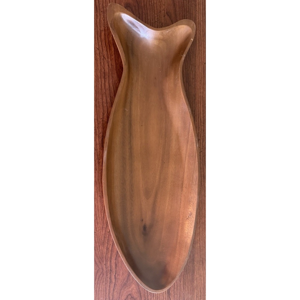 ACACIA Wooden FISH PLATTERS WILLIAMS SOMONA DESIGNED  HANDMADE PHILIPPINES 21"‎